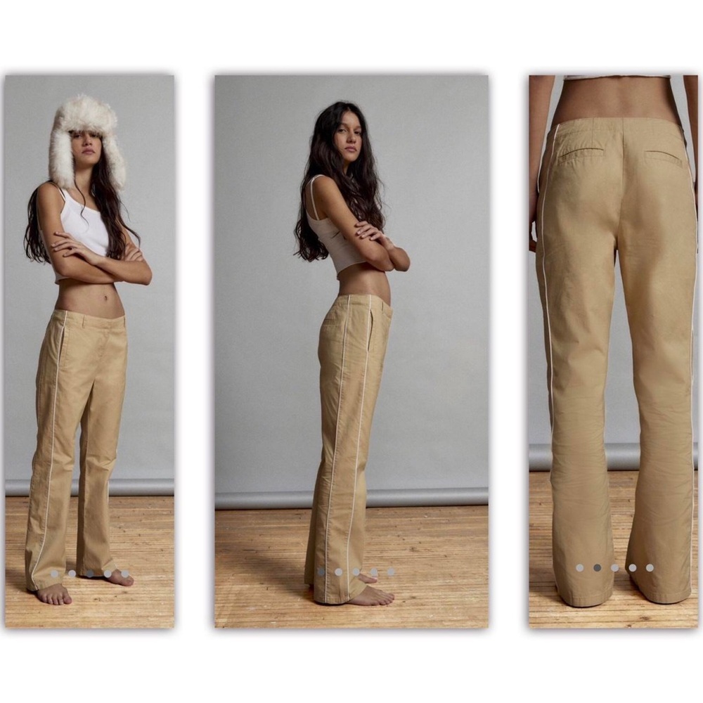 BDG Tan Straight Leg Pant with White Piping